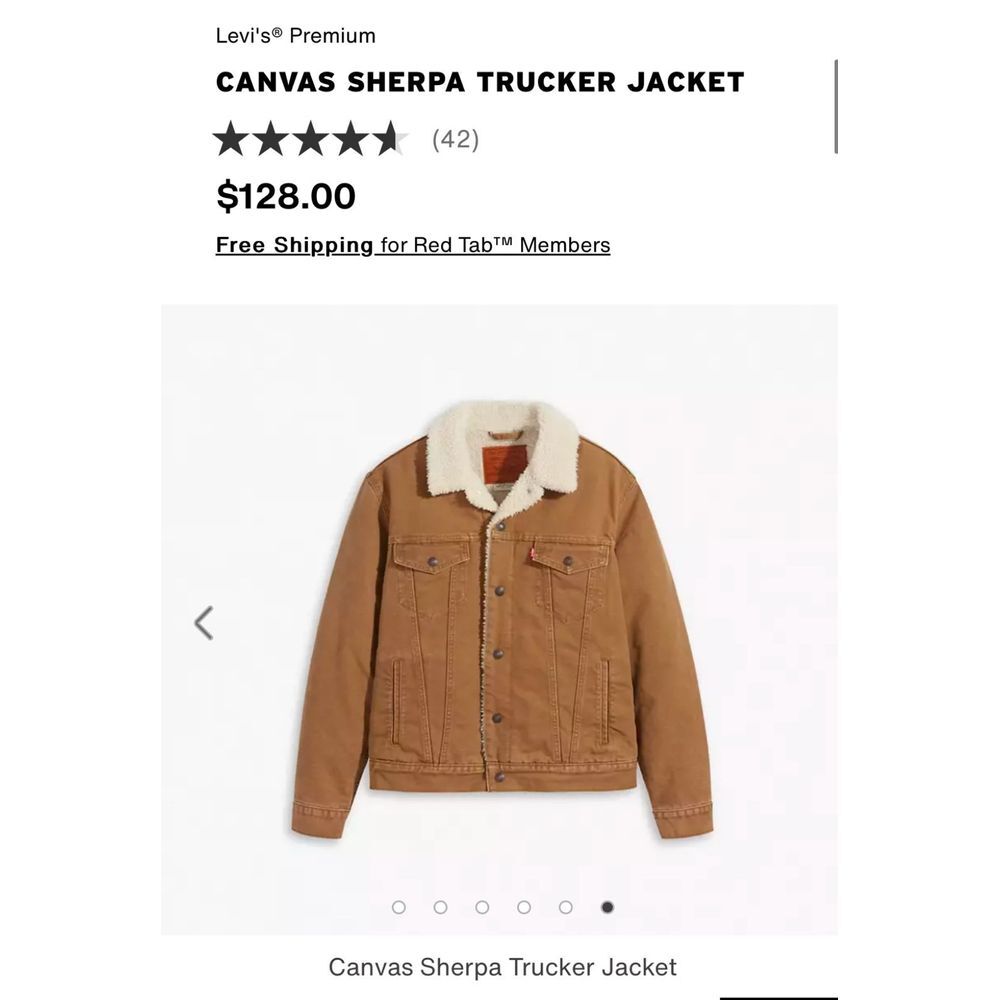 Levi's canvas, Sherpa trucker‎ jacket size small. NWOT - Picture 7 of 7